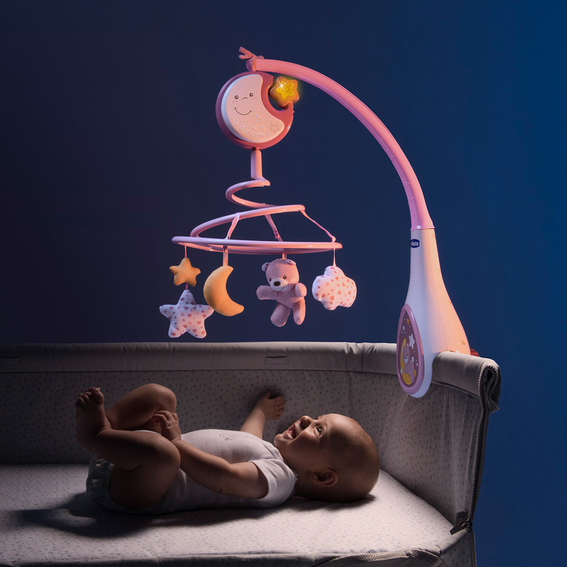 Chicco next2dreams 3-in-1 baby cot mobile with melodies pink for 0+ months 07627-10-null