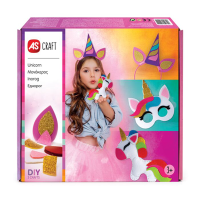 As craft unicorn with 3 shapes diy 3y+