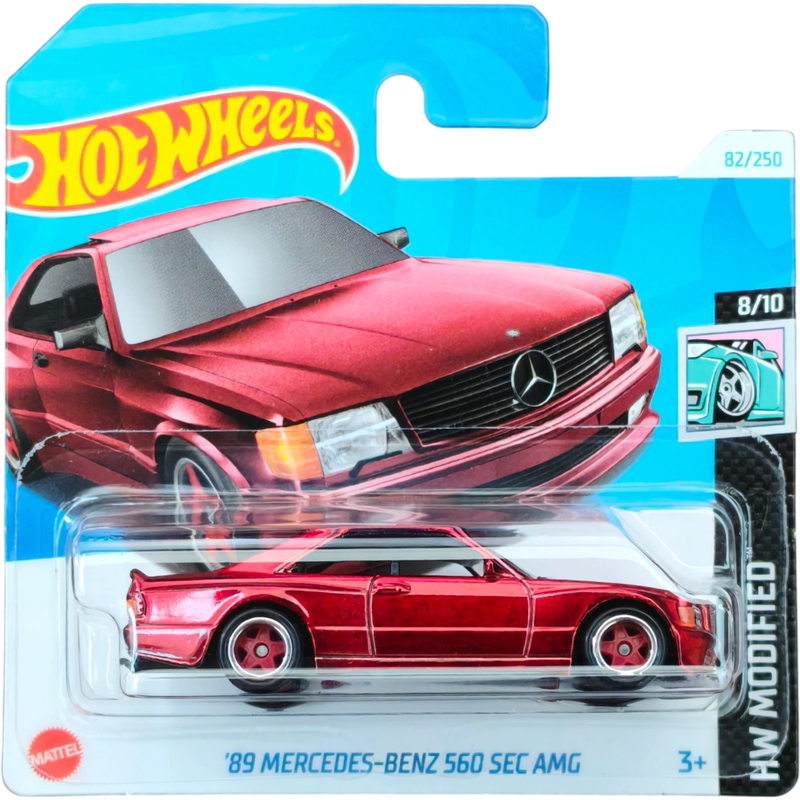 Hot wheels 1:64 '89 mercedes-benz 560 sec amg &ndash; super treasure hunt hw modified htf33 (short card), , medium-null