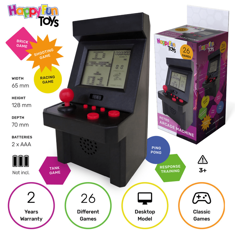 Retro desktop arcade machine with 26 games-null