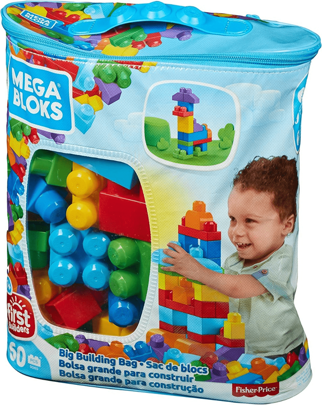 Mattel mega bloks first builders big building bag for ages 12m+ 80pcs, , medium-null
