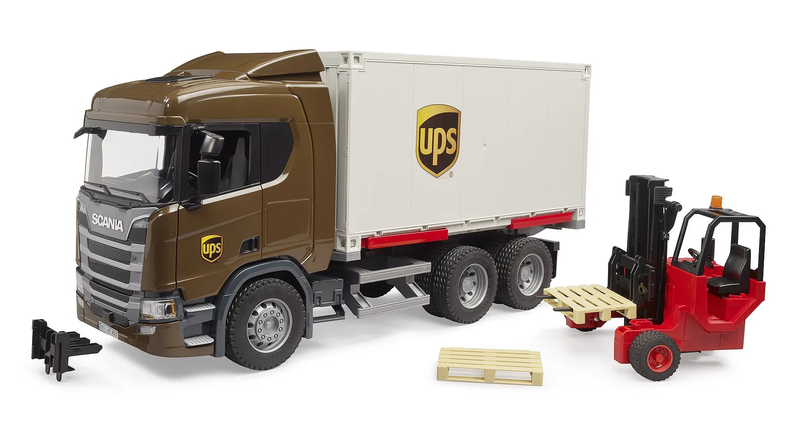 Bruder scania super 560r ups logistics truck with forklift, , medium-null