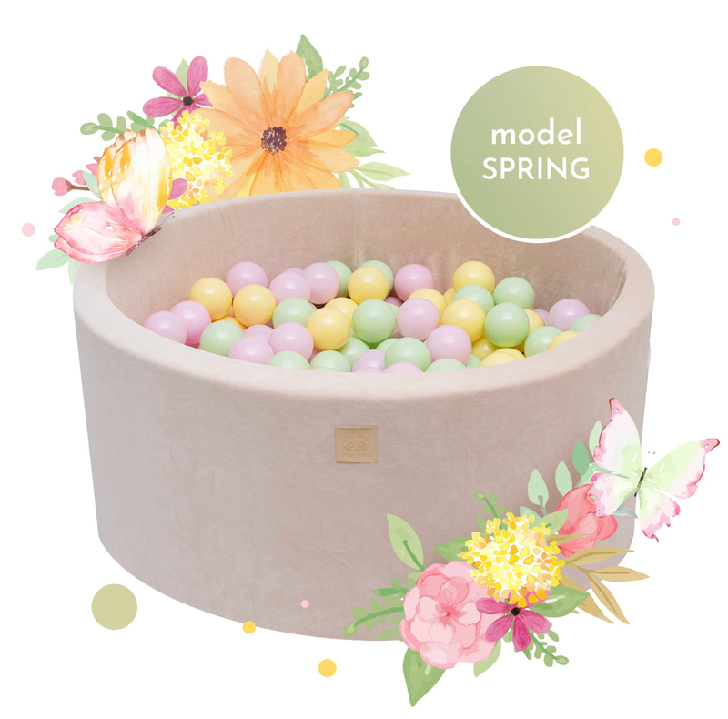 Meowbaby® foam ball pit model spring ready set with 250 balls baby ball pool, , medium image number null