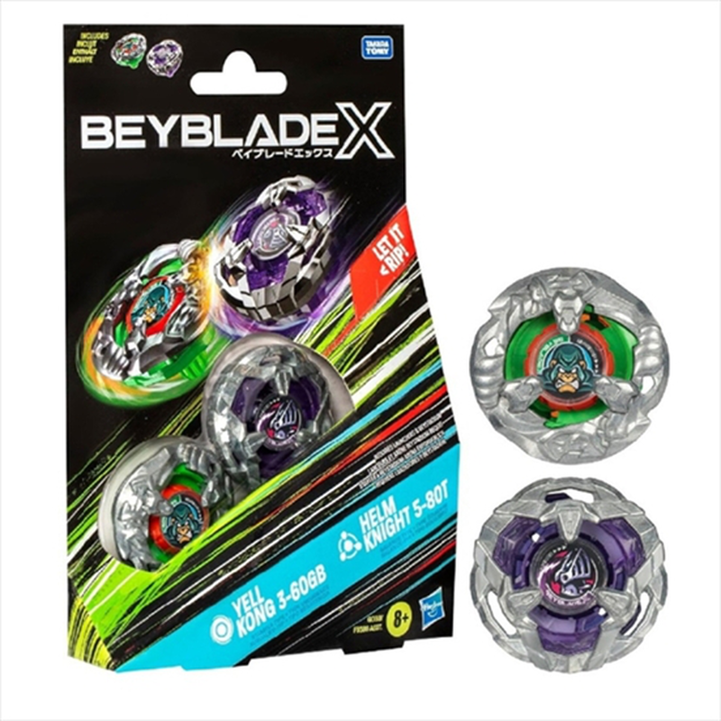 Beyblade x yell kong 3-60GB and helm knight 5-80t top dual pack set hasbro, , medium image number null