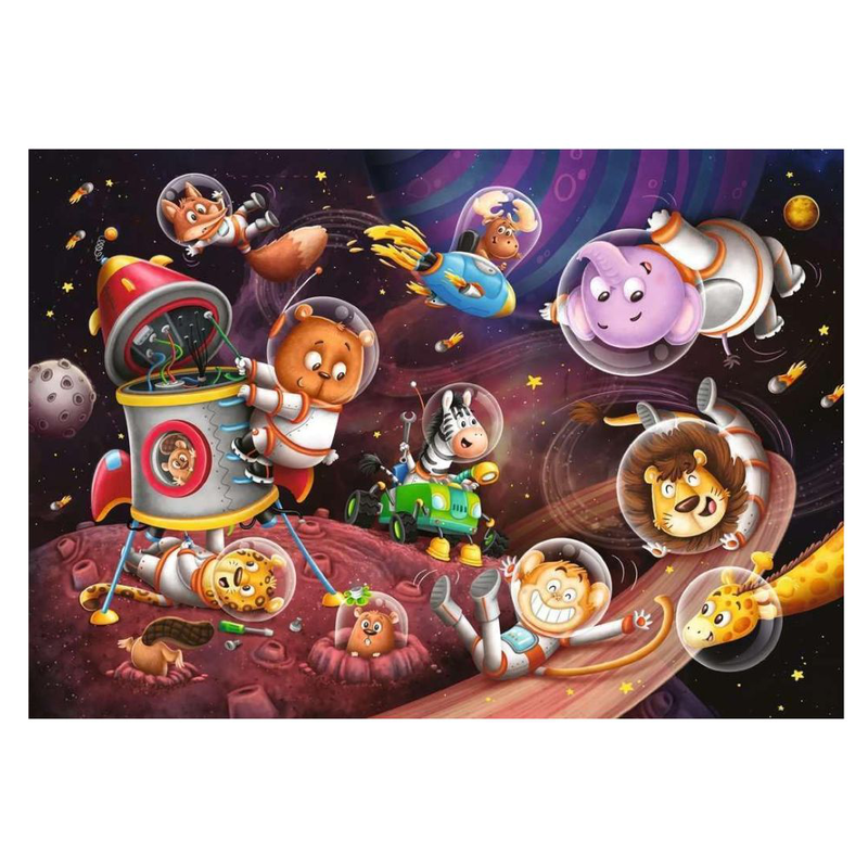 Ravensburger puzzle 2×12 pieces, animals in space, , medium-null