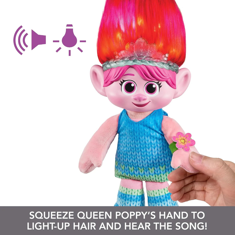 Product image: Trolls hair pops surprise poppy feature interactive soft doll, , medium-null