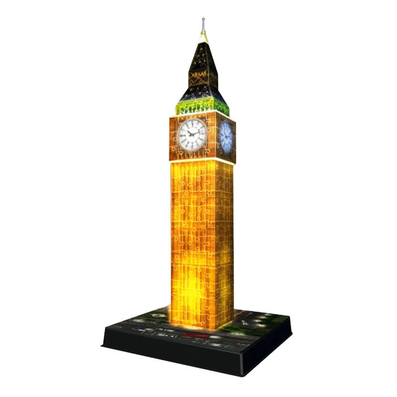 Ravensburger 3d &pi;&alpha;&zeta;&lambda; night edition big ben led 12588 (216 &tau;&epsilon;&mu;.), , medium-null