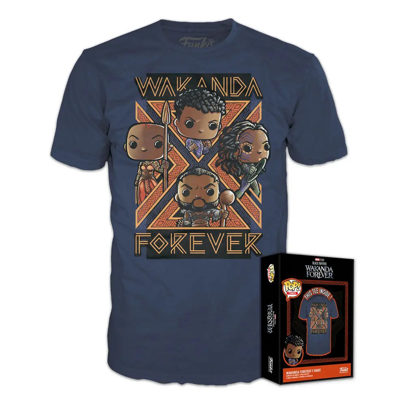 Pop funko! Boxed tee: marvel black panther wakanda forever tshirt l, , medium-null