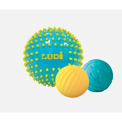 Set of 3 blue big sensory balls, , medium