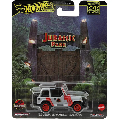Hot wheels 1:64 '92 jeep wrangler sahara – jurassic park pop culture jbl69 hxd63, , medium