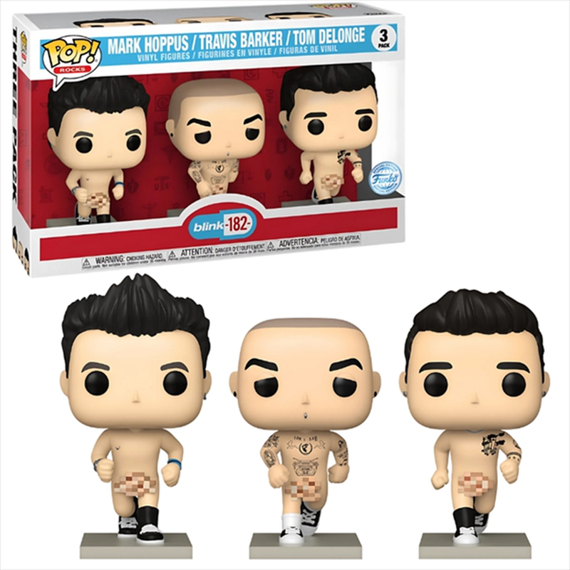 Product image: Funko pop! 3-pack rocks: blink 182 - mark hoppus / travis barker / tommy delonge running special edi, , medium-null