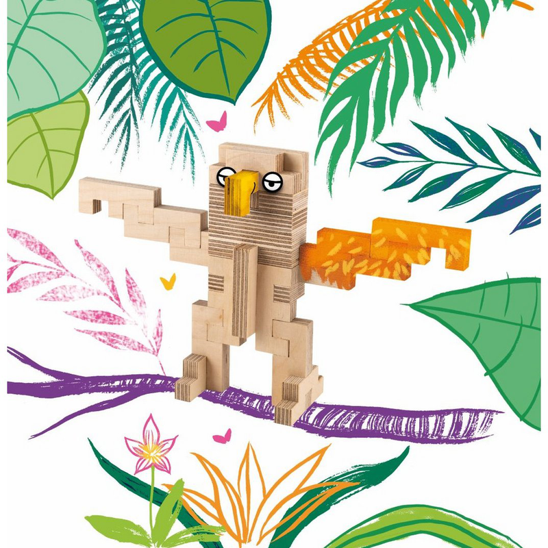 Wooden construction set - parrot, , medium image number null