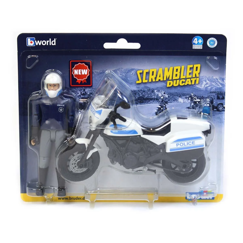 Bruder 62731 bworld scrambler ducati police motorcycle 3y+, , medium image number null
