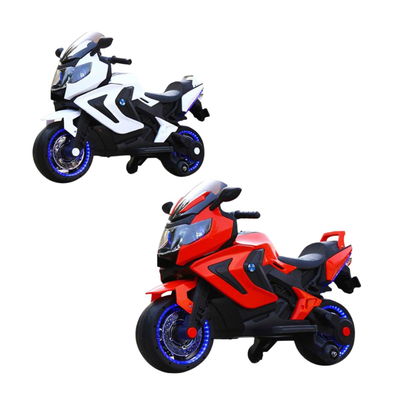 Ηλεκτροκίνητη δίτροχη μοτοσικλέτα 12v με led φώτα, μουσική & mp3 κόκκινο/ άσπρο, 3+ ετών, , medium