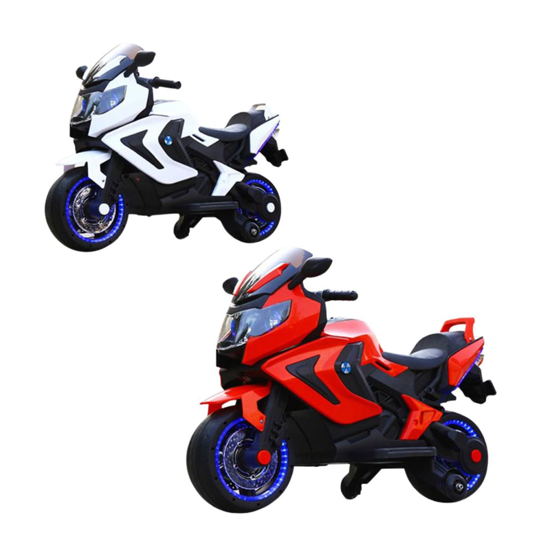Product image: Ηλεκτροκίνητη δίτροχη μοτοσικλέτα 12v με led φώτα, μουσική & mp3 κόκκινο/ άσπρο, 3+ ετών, , medium-null