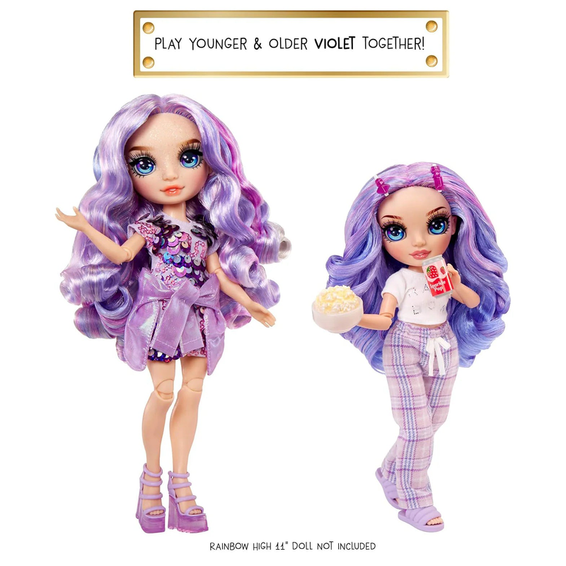 Rainbow high junior high pj party fashion doll - violet, , medium-null