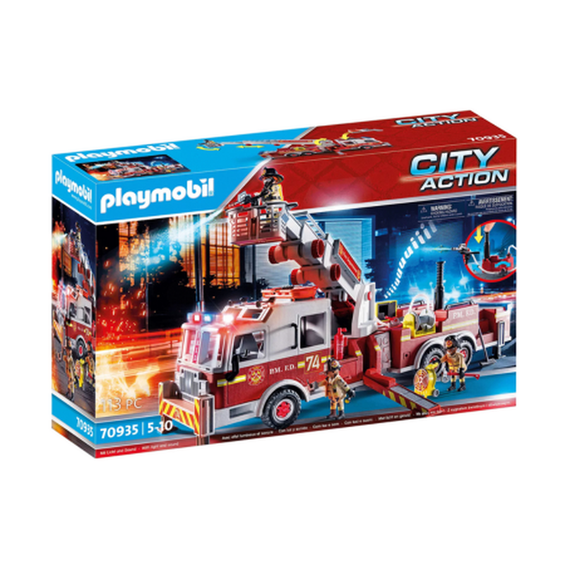 Playmobil city action - fire engine with tower ladder 5y+ (70935), , medium-null