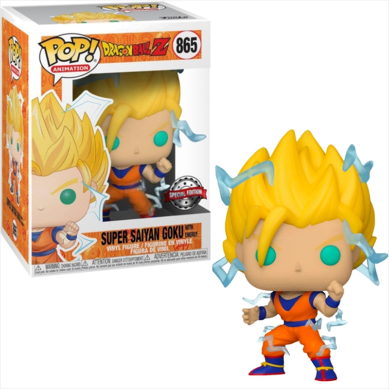 Funko pop! Dragon ball z - super saiyan goku with energy #865 exclusive, , medium image number null