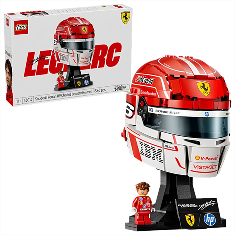 Lego ferrari: editions scuderia ferrari - charles leclerc helmet formula 1 f1 43014, , medium-null