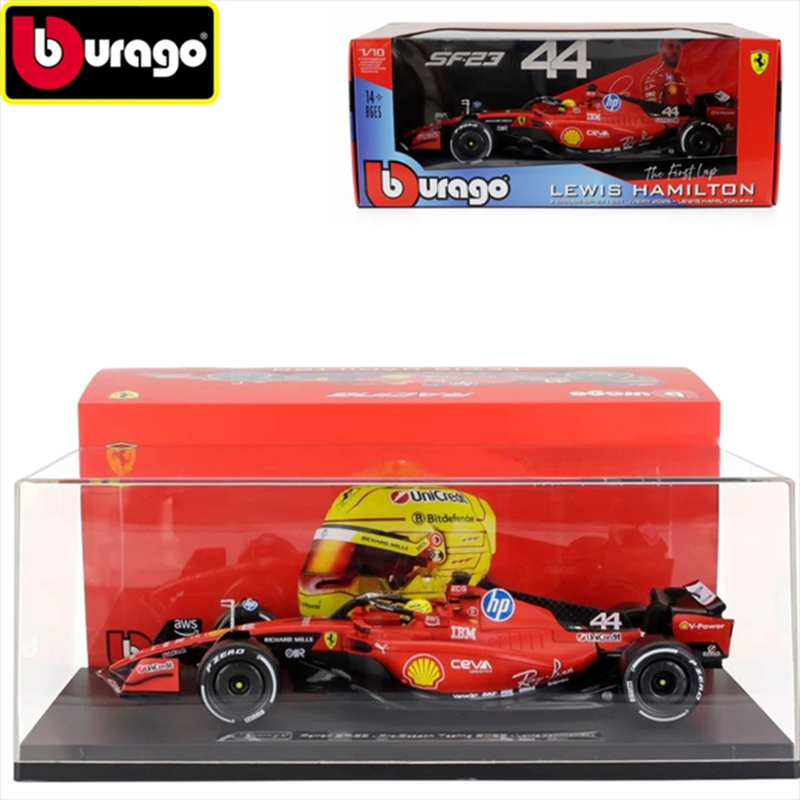 Bburago - formula 1 - 1/18 - ferrari - f1 sf-23 ferrari - lewis hamilton #44 with case, , medium-null