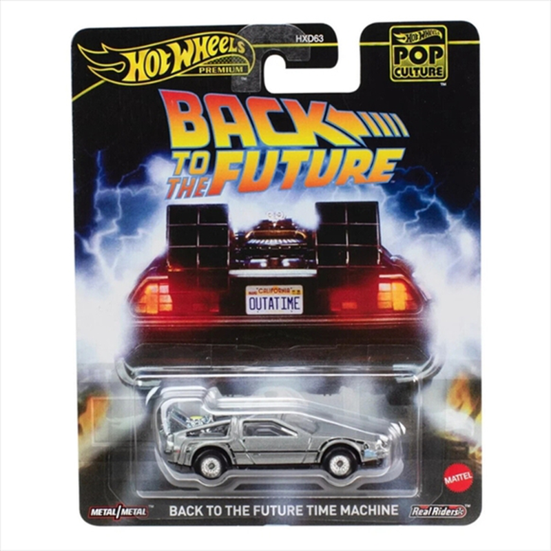 Mattel hot wheels premium 1/64 &ndash; pop culture - bttf 1 delorean dmc12 jbl65, , medium-null