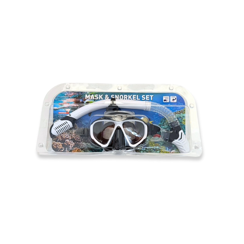 Diving mask & snorkel set tempered (random selection of colour), , medium-null