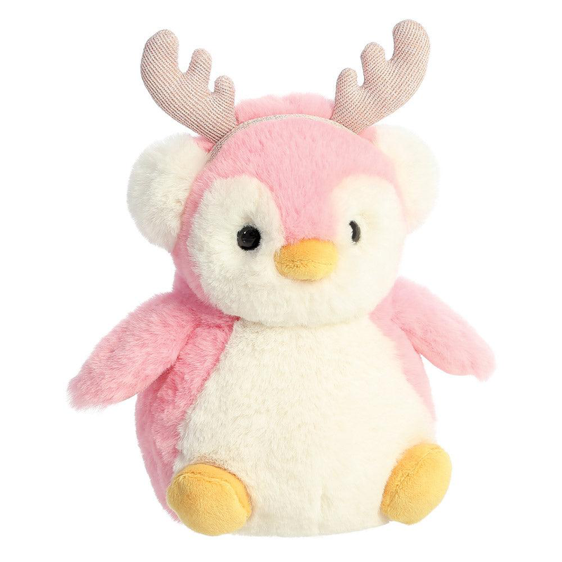 Aurora pompom penguin with reindeer antlers 18cm plush, , medium image number null