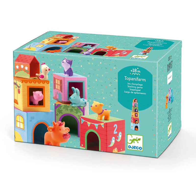 Djeco 6 cubes farm and animals for ages 2+, , medium-null