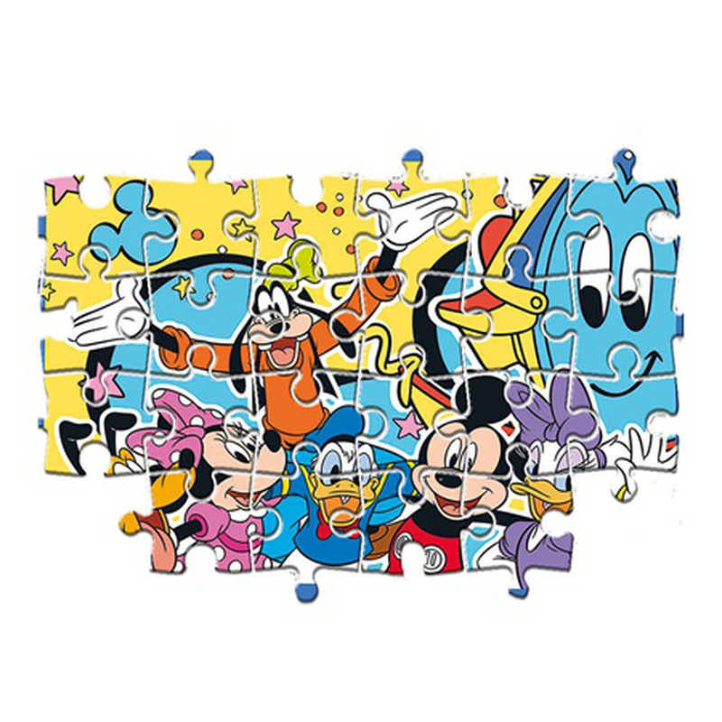 As clementoni kids puzzle super color mickey 2x20 pcs 3y+ 24791, , medium-null