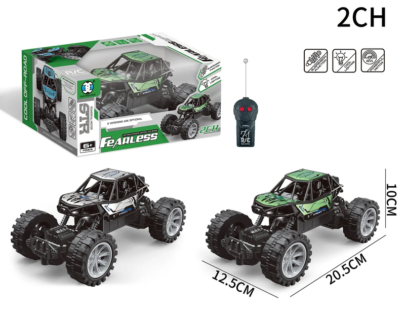 Fearless 2-channel die-cast off-road remote controlled rc climbing car - green, , medium-null