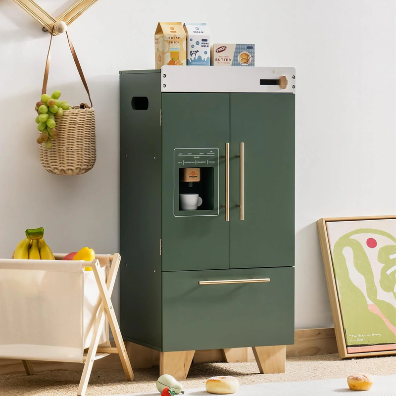 Robud wooden fridge pretend play set with accessories, , medium image number null