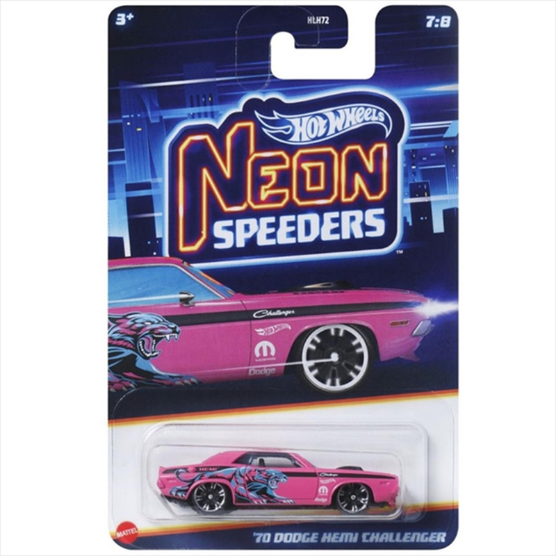 Mattel hot wheels: neon speeders - 70 dodge hemi challenger jby98, , medium-null