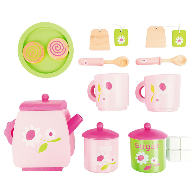Tea set with floral pattern, , medium-null