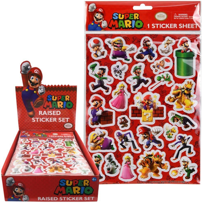 Super mario 3d puffy sticker: jump into a world of fun and adventure - 1 sheet, , medium