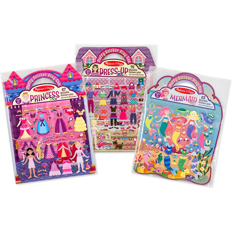 Melissa & doug set of 3 puffy sticker activity books, , medium-null