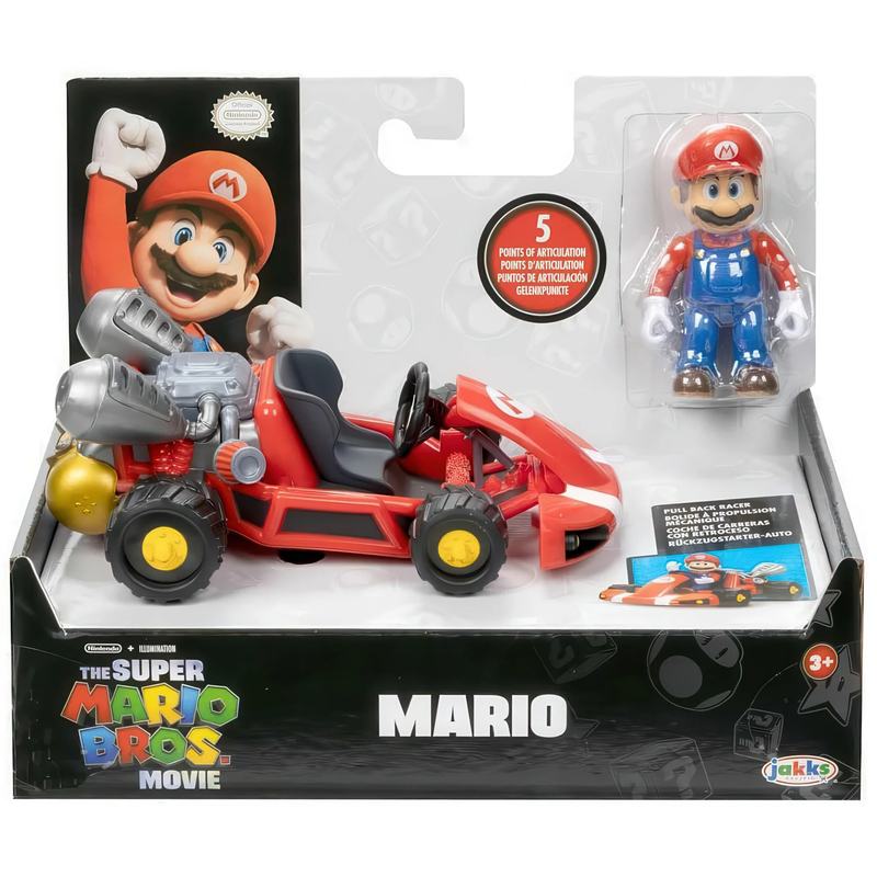 Nintendo super mario movie 7 cm figure with kart set, , medium image number null