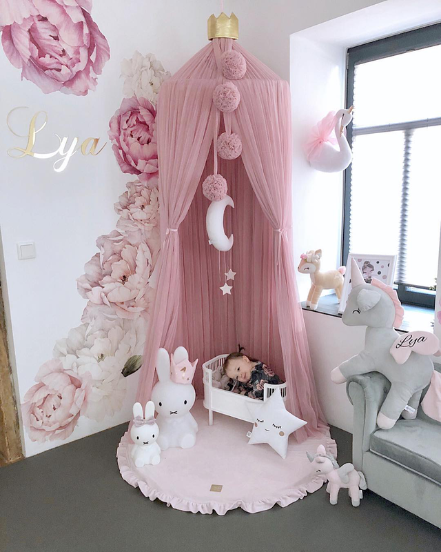Product image: Meowbaby® round foam playmat with frill in light pink, , medium-null