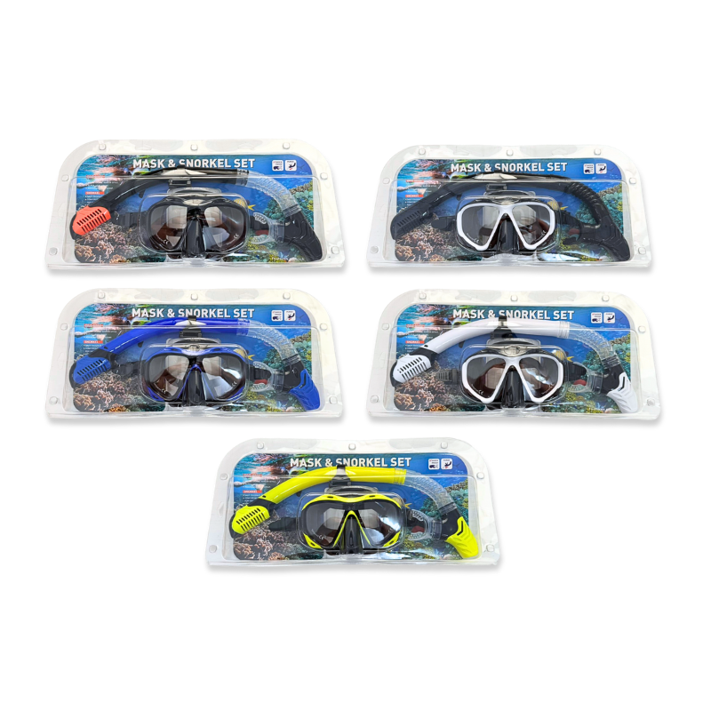 Product image: Diving mask & snorkel set tempered (random selection of colour), , medium-null