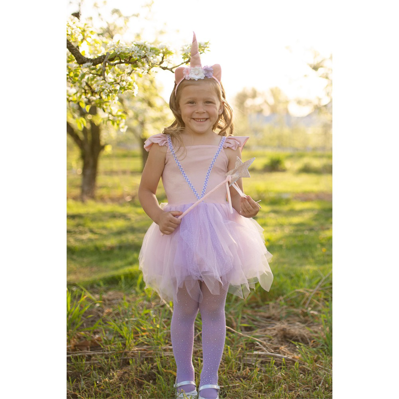 Great pretenders shimmer unicorn dress & headband, pink, size us 5-6, , medium-null
