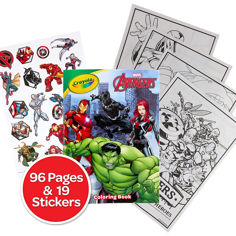 Product image: Crayola avengers coloring book with stickers, , medium-null