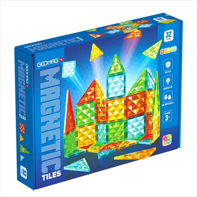 Geomag magnetic tiles gems for ages 3+ 32pcs, , medium