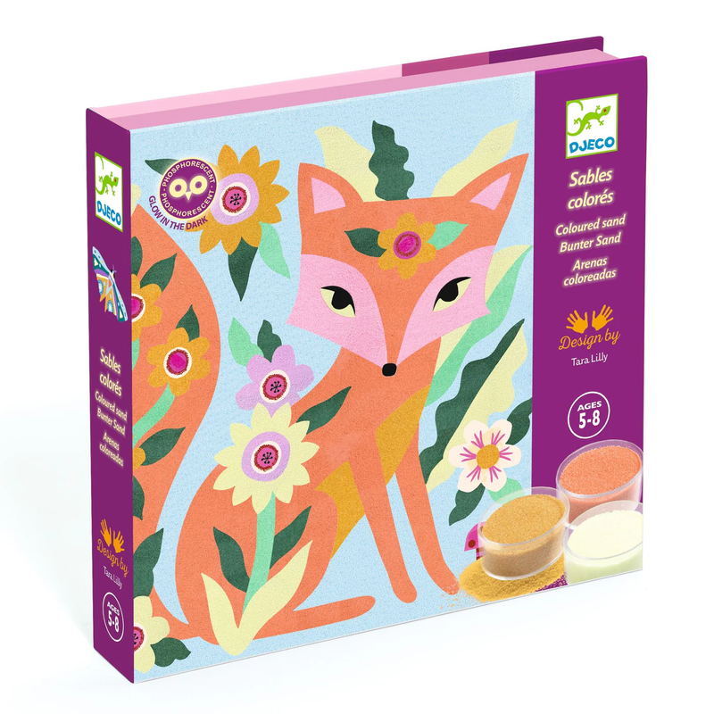 Djeco sand art kit with phosphorescent sands - nocturnal animals, , medium image number null
