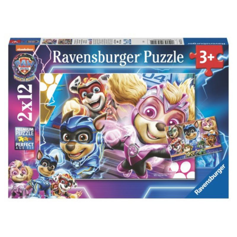 Ravensburger 2x12 pieces puzzle paw patrol mighty 05721, , medium-null
