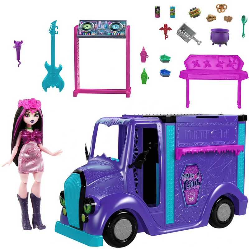 Product image: Monster high playset fangtastic rockin' food truck 2-in-1 playset, , medium-null