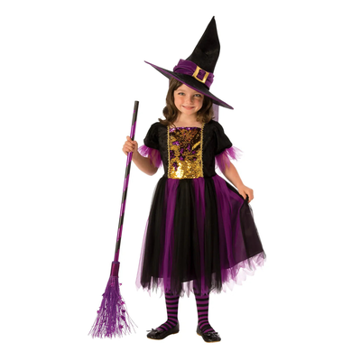 Colour magic halloween witch dress, , medium