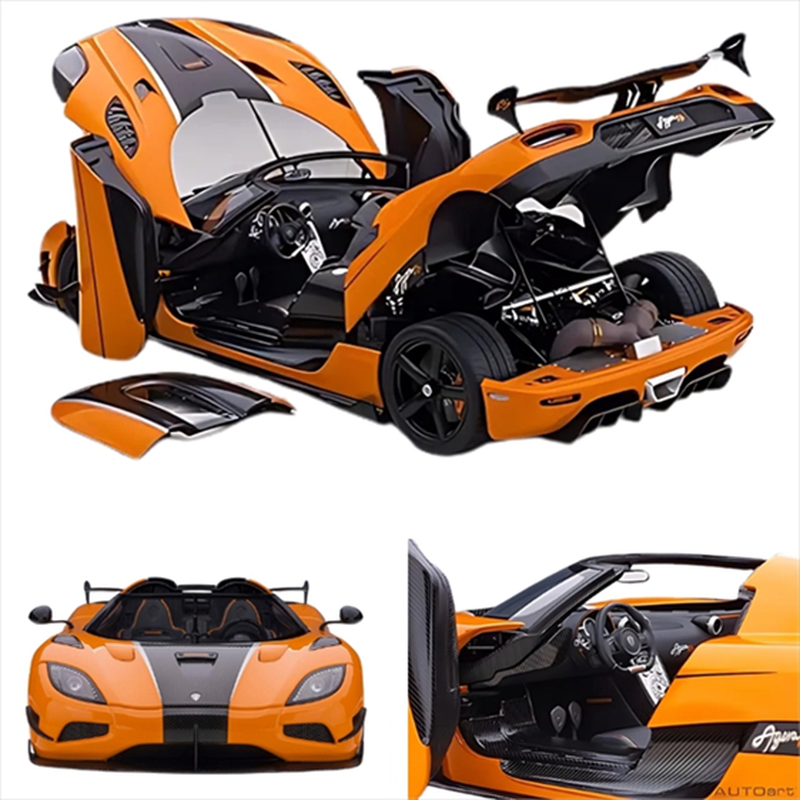 Autoart koenigsegg agera rs 1/18 ,cone orange/carbon with black accents, , medium-null