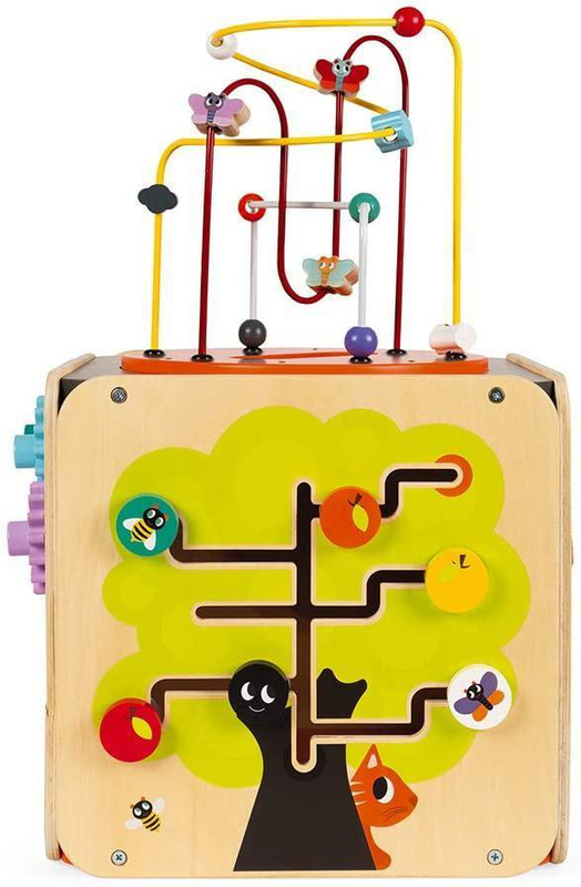Product image: Janod multi-activity wooden looping cube toy, , medium-null