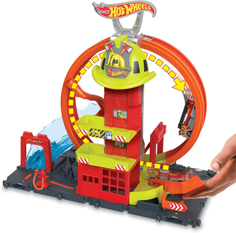 Hot wheels city super loop fire station hkx41 4y+, , medium image number null
