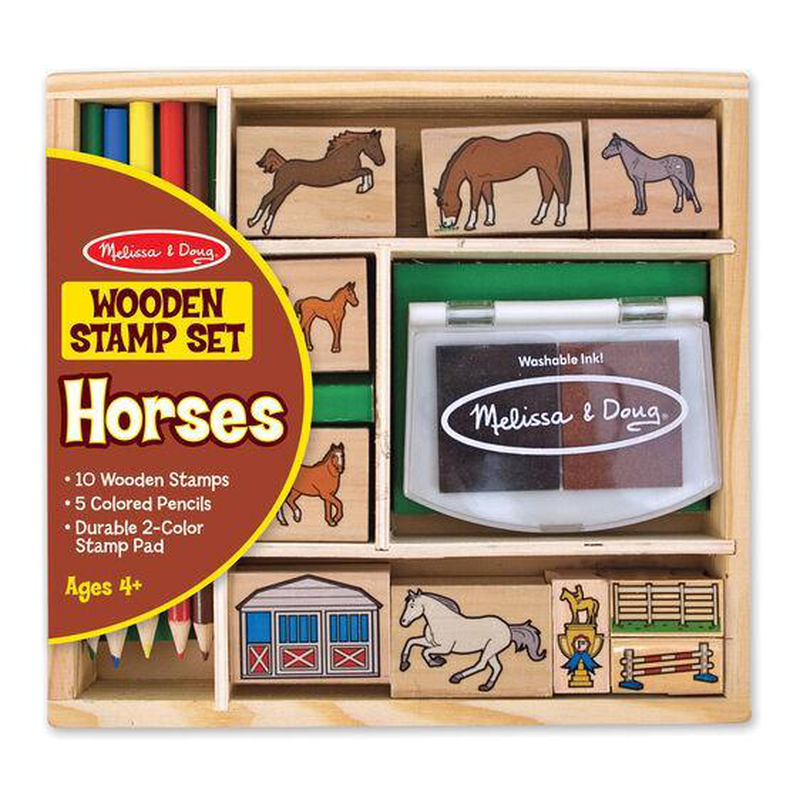 Buy Melissa doug 12410 wooden stamp set horses Jinius