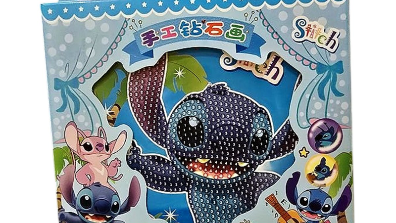 Diy stitch diamond painting kit &ndash; fun craft set with angel & stitch characters, , medium-null